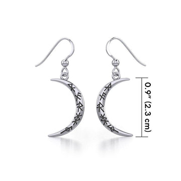 Crescent Moon with Bind Runes Earrings TER1955 - Jewelry